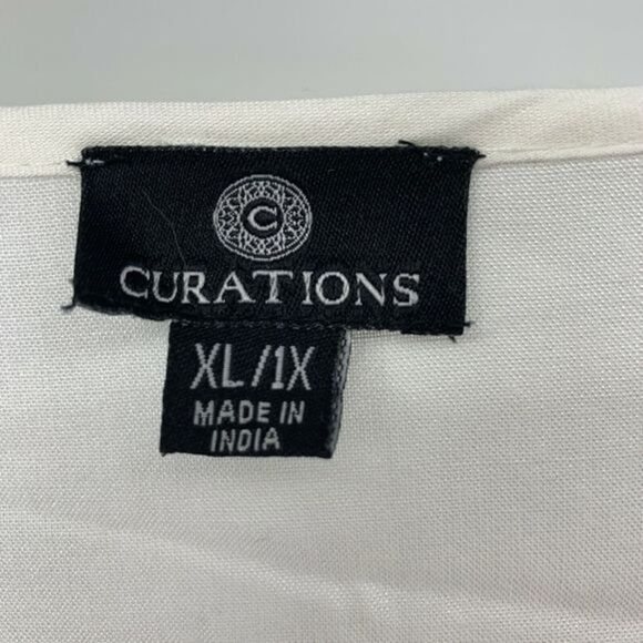 White Colorful Embroidered Short Sleeve Blouse - Picture 5 of 8